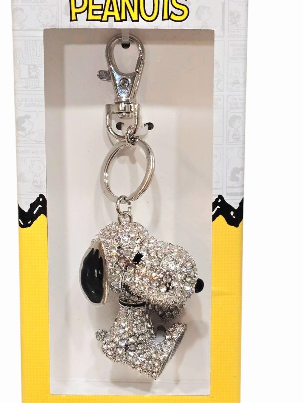 LA Rocks X Peanuts Crystal Snoopy Clip-On Bag Charm/Keychain
